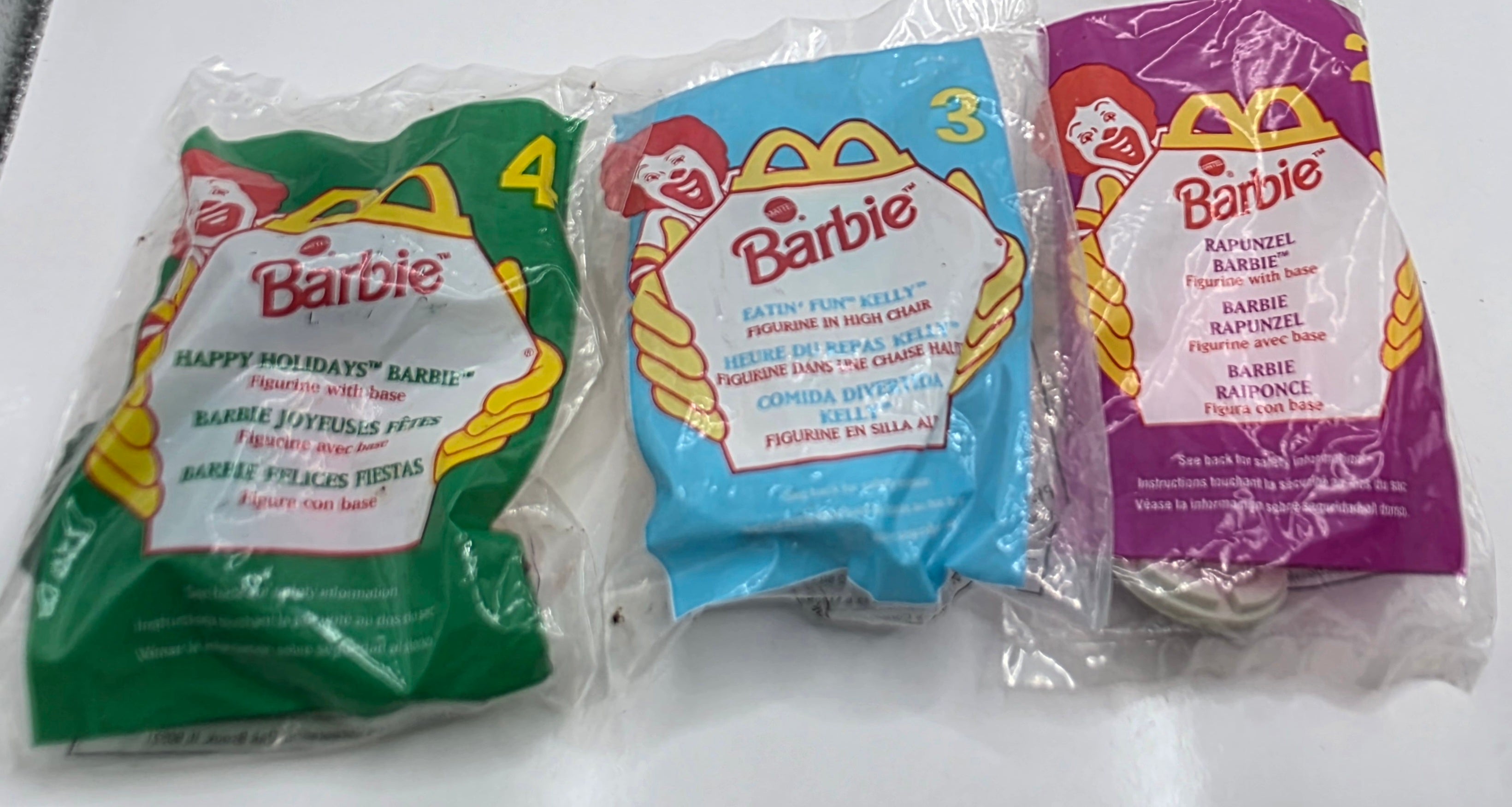 3 Barbie McDonalds's toys