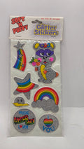Silver Glitter Puffy Stickers